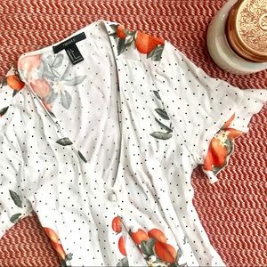 Forever21 🍊 polka dot button up dress